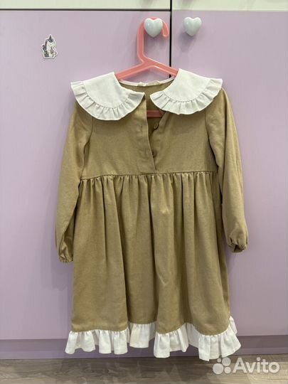 Льняное платье для девочки 110