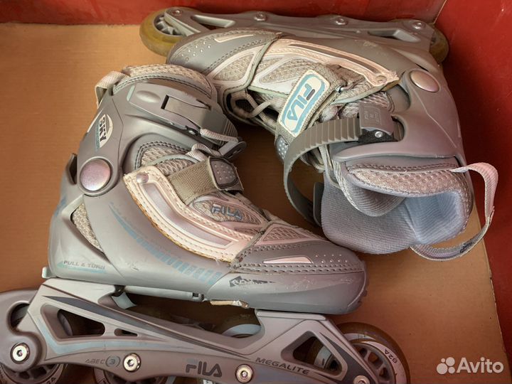 Роликовые коньки Fila детские раздвижные с защитой
