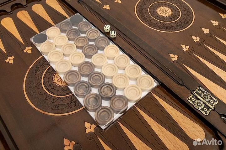 Нарды и шашки резные Лесной олень 63 х 61 см бук Армения 62543