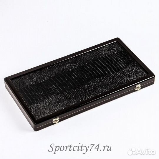 Нарды большие с кожаной вставкой Кроко микс