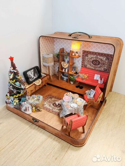 Румбокс-чемодан, ретро, советский, миниатюра, кукл