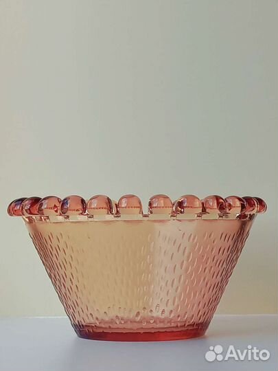 Ваза розалиновое Карамельное Стекло времён СССР