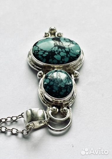 Кулон - подвеска бирюза серебро винтаж