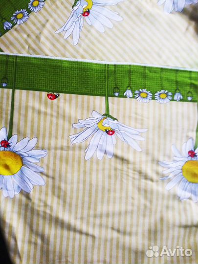 Рогожка с ромашками
