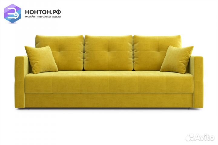 Диван еврокнижка Вита 3-х местный горчичный