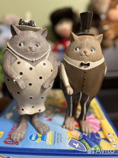 Фигурки кот и кошка 25 см