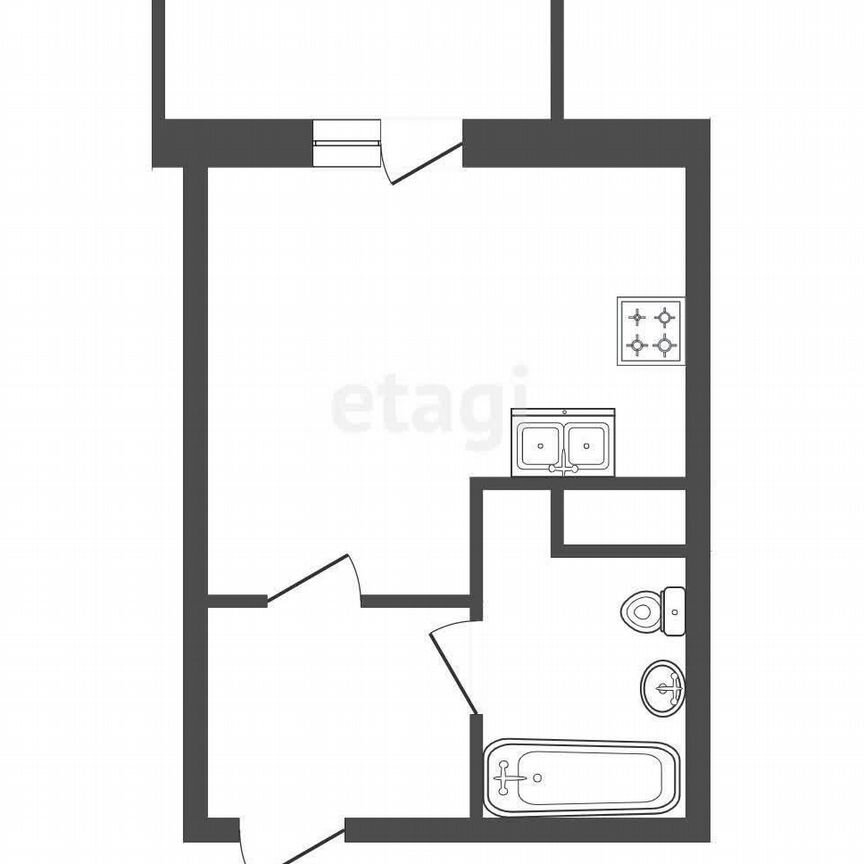 Квартира-студия, 24,7 м², 4/12 эт.