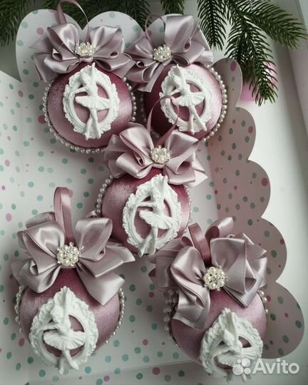 Набор елочных игрушек ручной работы