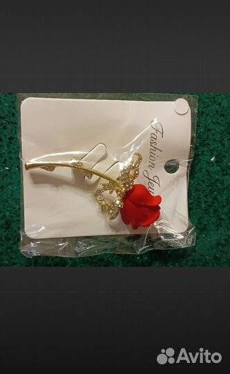 Роза брошь (аксессуар для подарка)