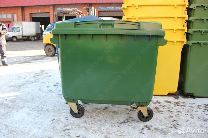 Пластиковый мусорный бак 660л Ш6360