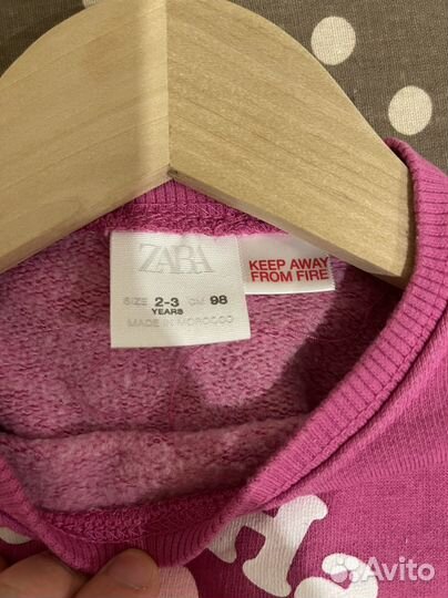 Суитшот zara 98 2-3 года утепленый для девочки