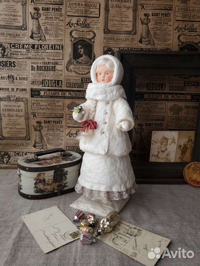 Снегурочка ватная СССР винтаж.Авторская работа