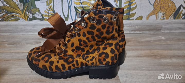 Ботинки леопардовые 37