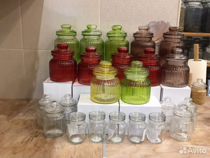 Банки для сыпучих продуктов стекло