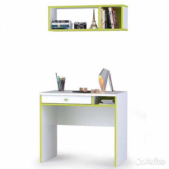 Стол письменный Альфа 12.41 (Лайм, белый) (Ц)
