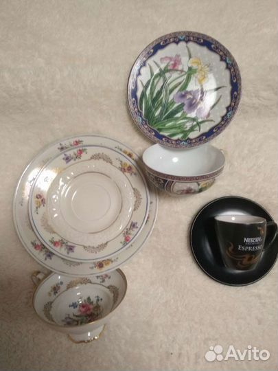 Чайная пара/трио Дулево, Довбыш, Китай и Рига