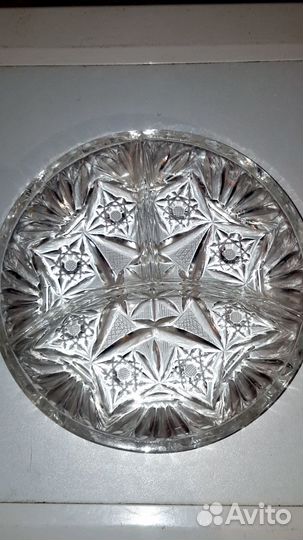 Советский хрусталь -салатница, 5 фужеров,порционка