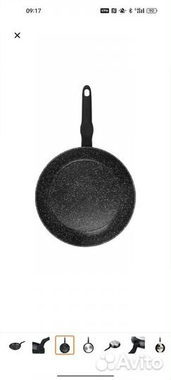 Сковорода антипригарная с крышкой d28 см