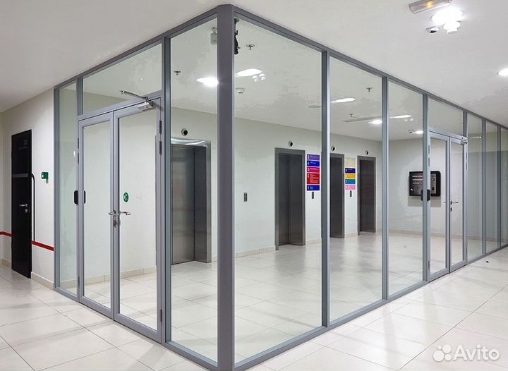 Противопожарные алюминиевые перегородки