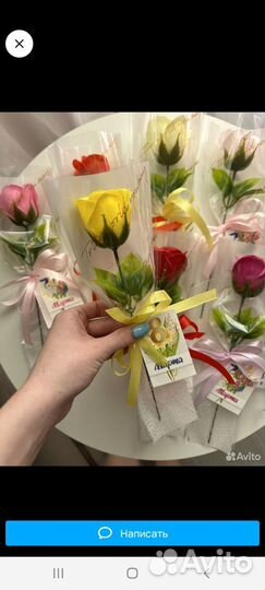 Мини букет из мыльных роз