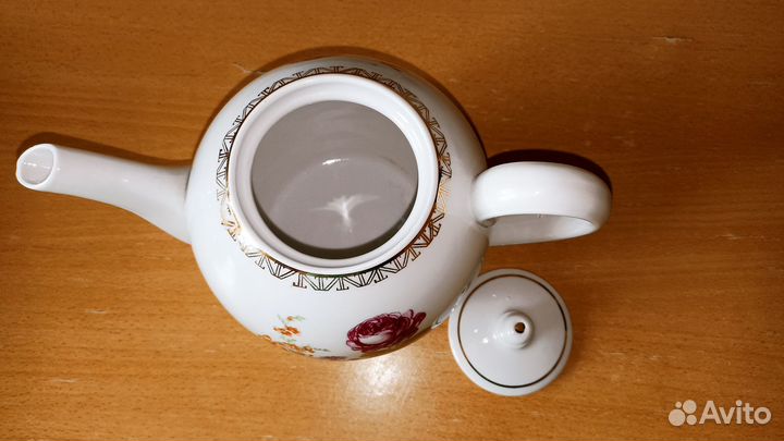 Чайник заварочный. Фарфор. Дулево. Песочное. СССР