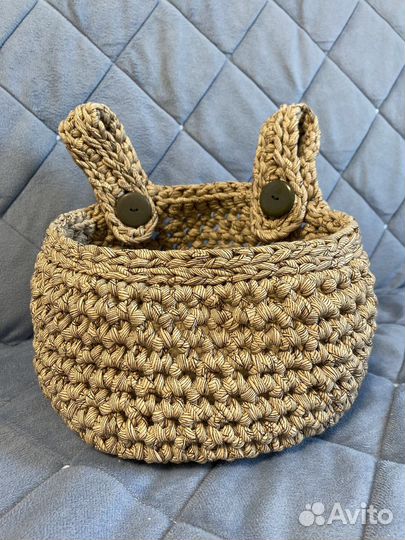 Вязанная корзина ручной работы хлопок