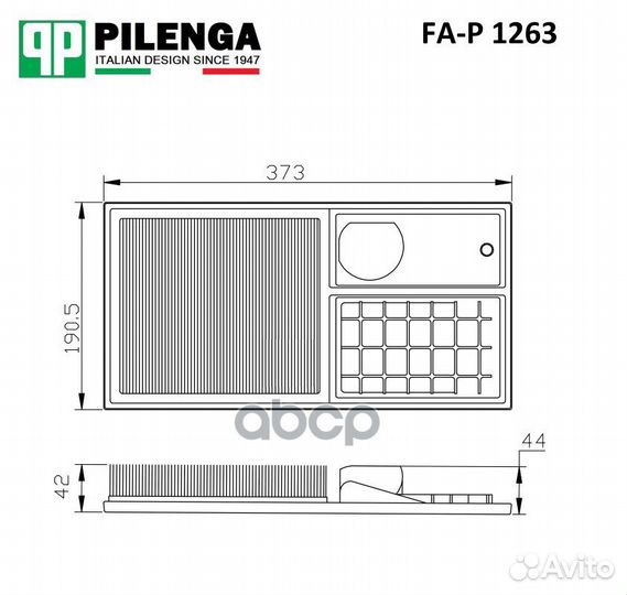 Фильтр воздушный fa-p1263 pilenga
