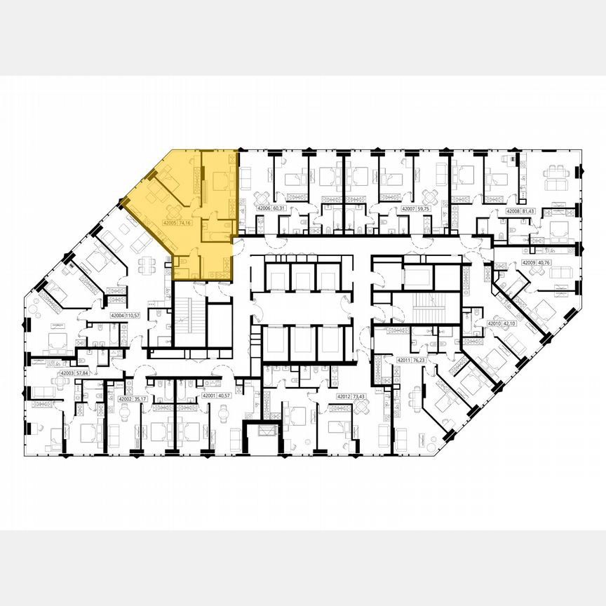 2-к. квартира, 74,5 м², 20/46 эт.