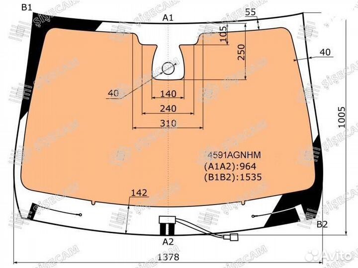 Лобовое стекло LADA xray с полным обогревом дд