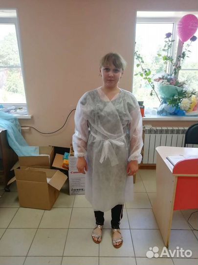 Халат одноразовый спанбонд