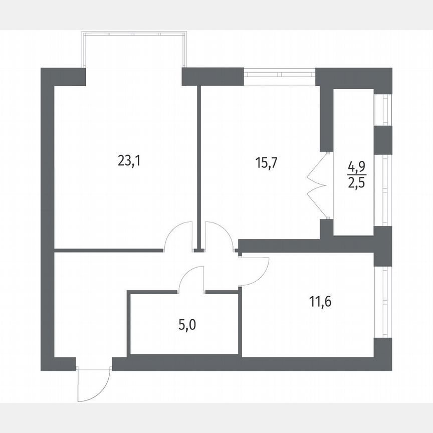 2-к. квартира, 67,4 м², 6/11 эт.