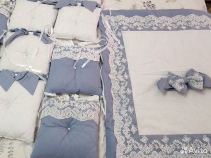 Комплект бортики, балдахин в кроватку