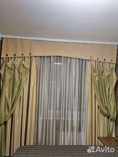 Шторы с ламбрикеном бу