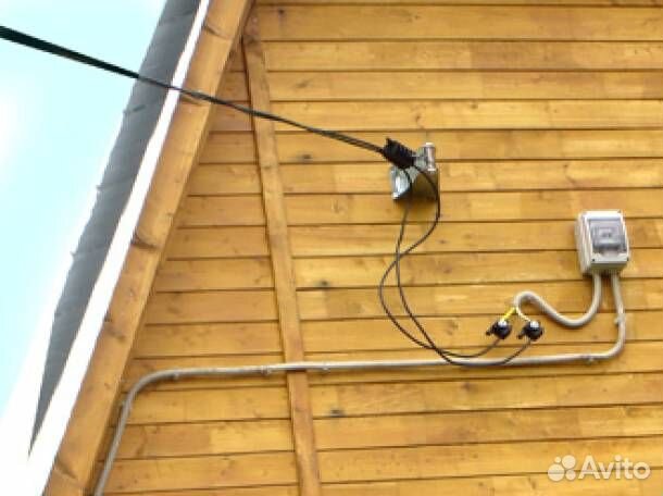 Монтаж сип, уличный щит на столб, электрик