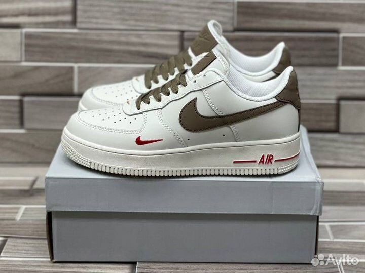 Кроссовки Nike Air Force 1 Premium White Brown