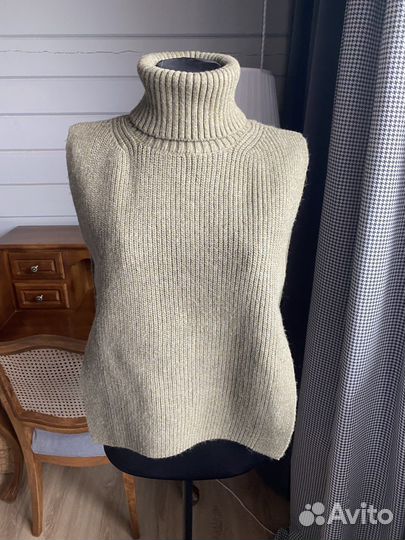 Манишка воротник шарф жилет вязаный h&m