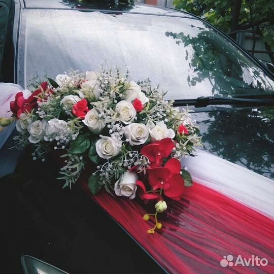 Свадебные украшения на машину прокат