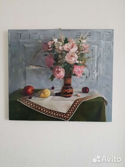 Картина натюрморт с пионами