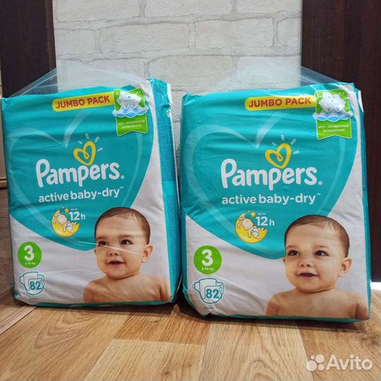 Подгузники pampers active baby dry 3