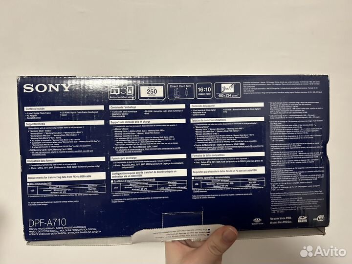 Цифровая фоторамка sony dpf a-710