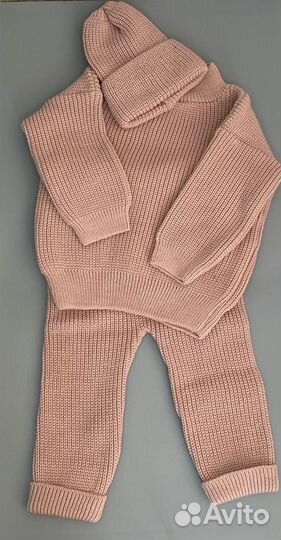Вязаный костюм детский (розовый)
