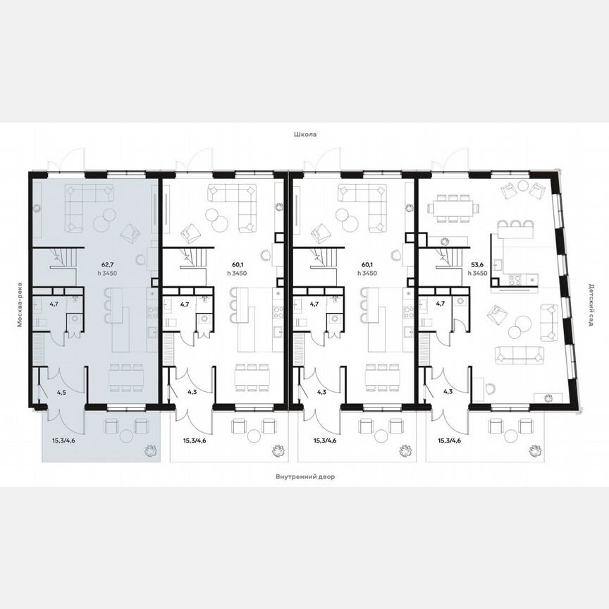 3-к. квартира, 169,5 м², 1/22 эт.