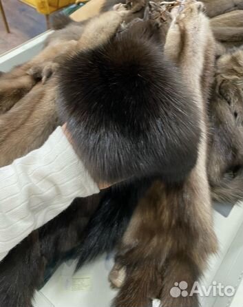 Воротник из соболя куницы на пальто или куртку