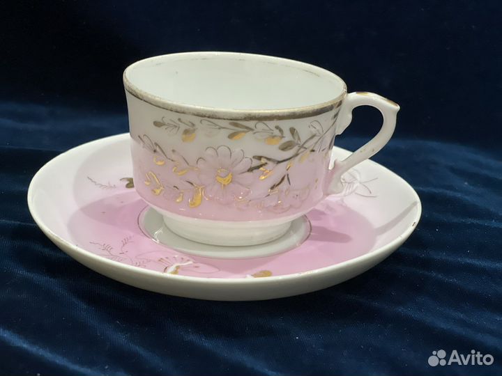 Чайная пара Кузнецов русский фарфор царизм