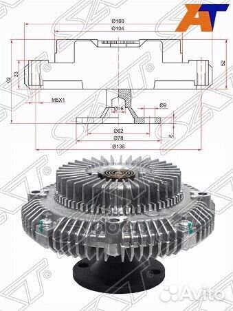 Вискомуфта toyota hilux 2L-TE/5L ST-16210-54210