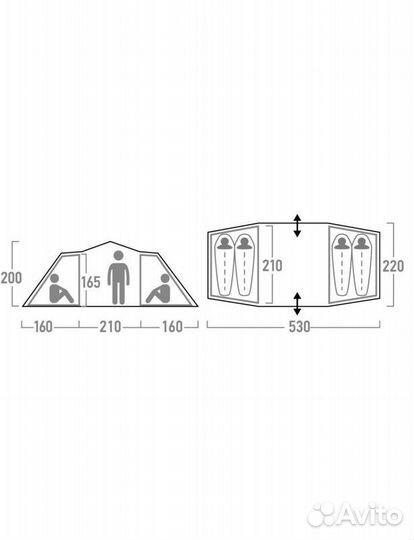 Палатка 4-местная Outventure Twin Sky 4