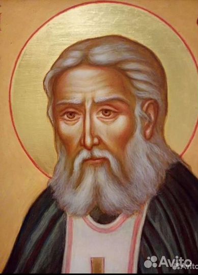 Икона рукописная. Святой Серафим Саровский