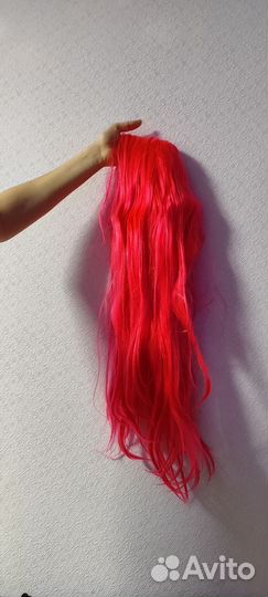 Парик на сетке розовый