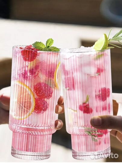 Набор стеклянных стаканов 2 шт по 330 мл