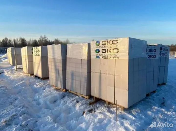 Газобетон эко D500 B3,5 600x150x250